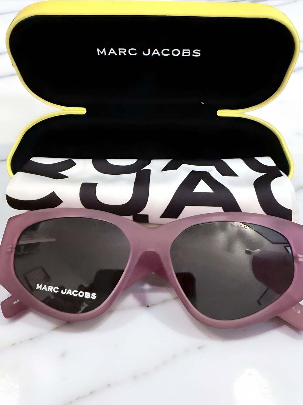 Marc Jacobs The Sunglasses Rectangular Cat-Eye Pink Matte- NWOT